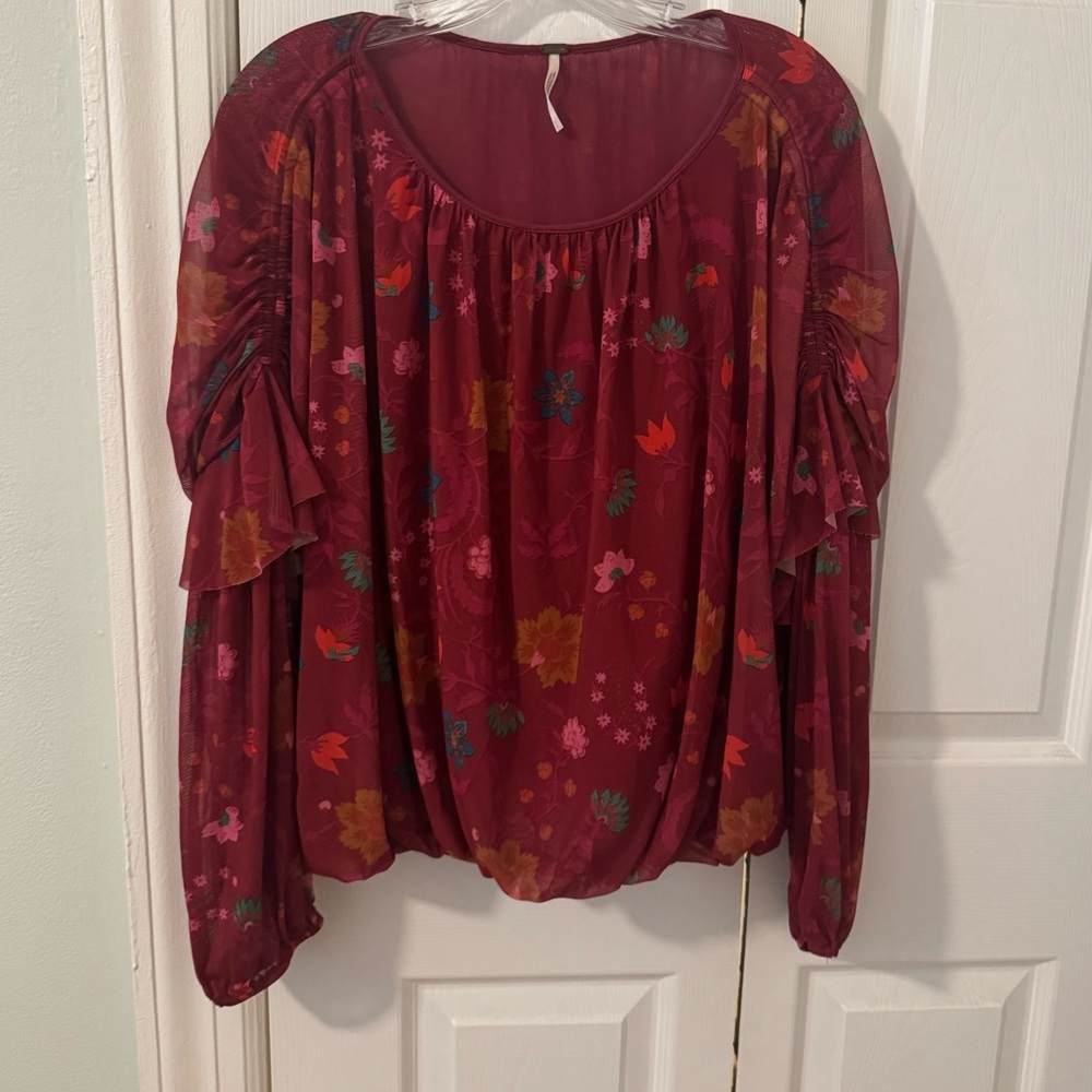 Free People Flowered Blouse